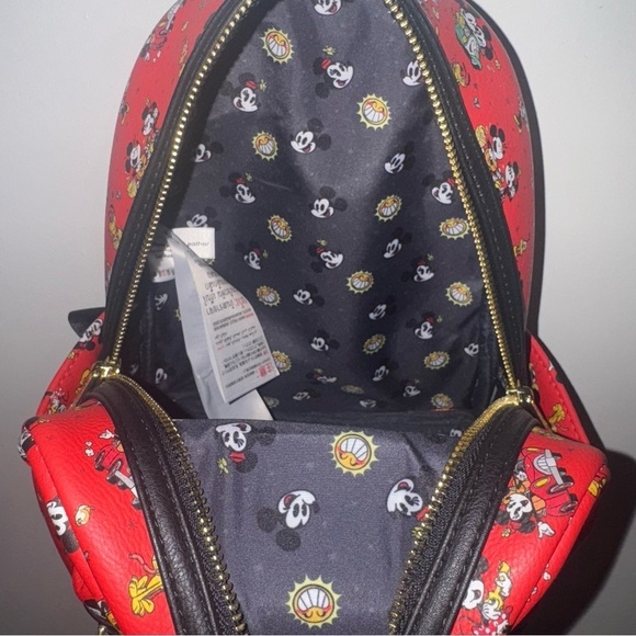 LOUNGEFLY MICKEY MINNIE DISNEY PARKS RUNAWAY RAILROAD RED PLUTO BACKPACK PURSE main image 5